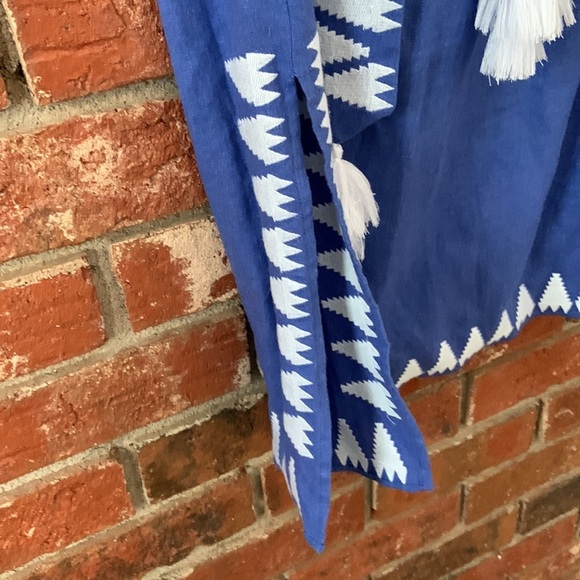 Marie Oliver Blue & White Off the Shoulder Darcy Dress - Picture 7 of 12